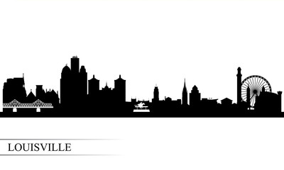 Louisville city skyline silhouette background - obrazy, fototapety, plakaty