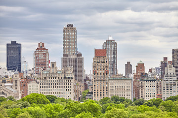 Fototapeta na wymiar Manhattan skyline over the Central Park, New York City, USA.