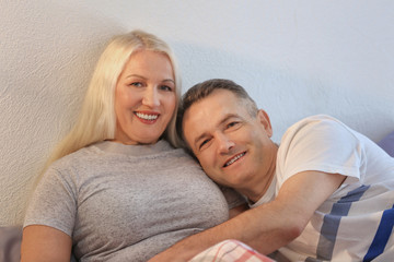 Fototapeta premium Senior couple in bed together