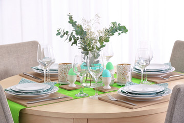 Beautiful festive Easter table setting