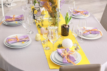 Beautiful festive Easter table setting