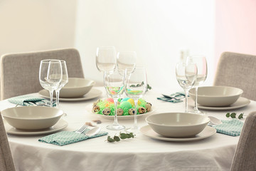 Beautiful festive Easter table setting