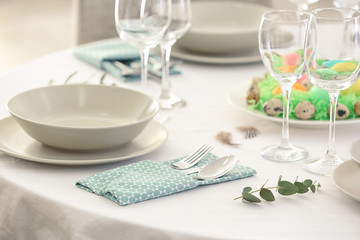 Beautiful festive Easter table setting