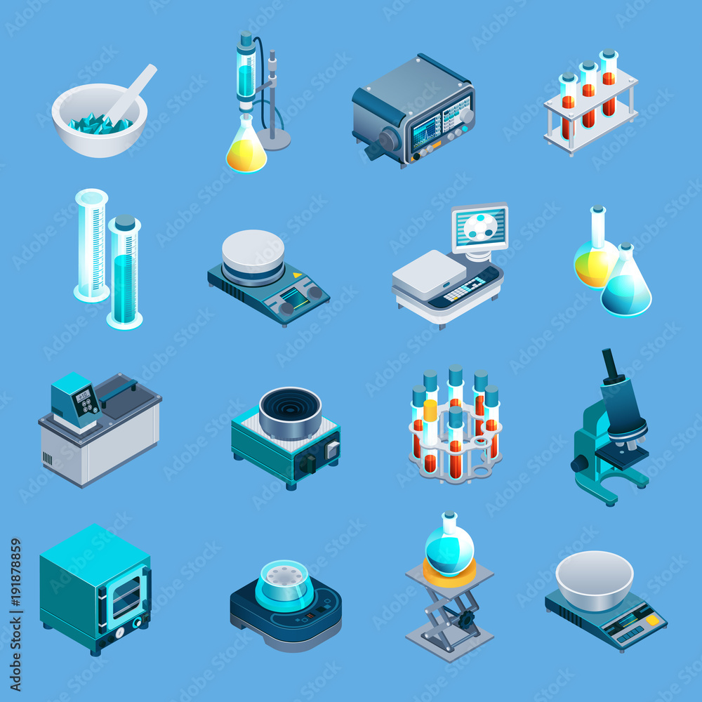 Canvas Prints laboratory equipment isometric icons