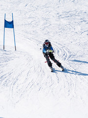 People are having fun in downhill skiing and snowboarding	
