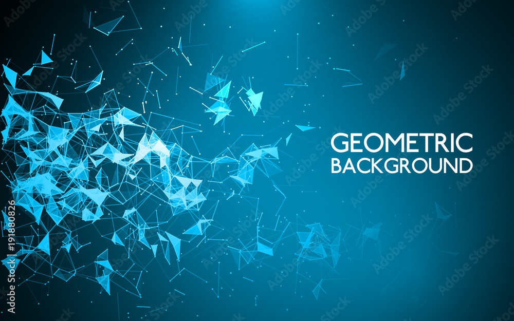 Canvas Prints abstract polygonal background. geometric graphic backdrop. triangle low poly dark background. lines 