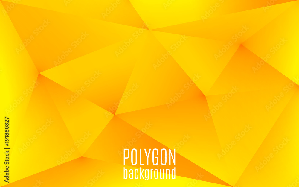 Poster yellow abstract geometric background. polygon shapes backdrop. triangular low poly mosaic. creative 