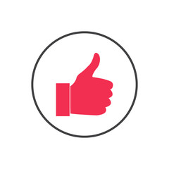 thumbs up icon. Flat design style modern vector illustration