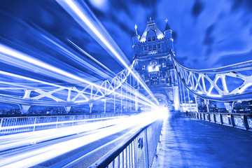 View of Tower Bridge in London at night