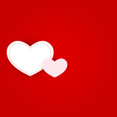 Red background with hearts design for Valentine's Day