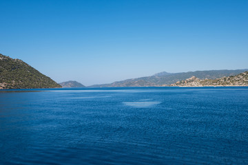 Sea, near ruins of the ancient city on the Kekova island, Turkey