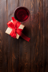 Red wine and gift box