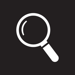 White thin line search icon - vector illustration