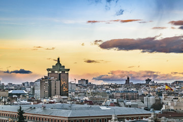 Aerial View Madrid Cityscape