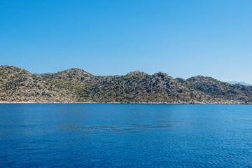Fototapeta premium Sea, near ruins of the ancient city on the Kekova island, Turkey