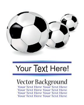 Set of three soccer balls. Card for design