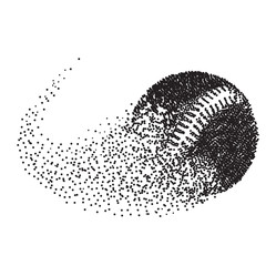 Baseball ball black dotted