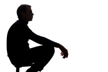 Young man with grief dropped his arms