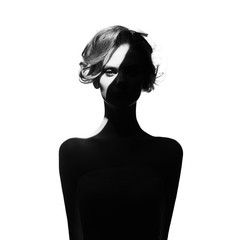 Surrealistic portrait of young lady