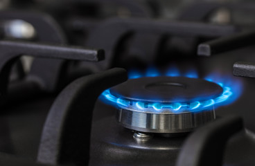 kitchen gas stove burning burner
