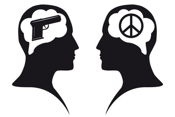 Illustration of war conflict in mind