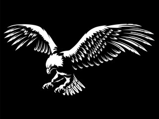 Eagle emblem white on black