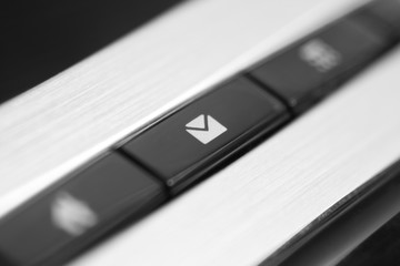 Black computer keyboard close up