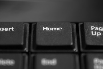 Black computer keyboard close up