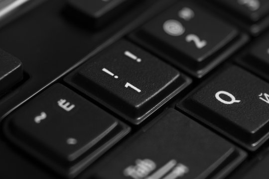 Black computer keyboard close up