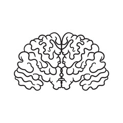 Contour pattern with a picture of the brain. A simple icon without fill. Vector graphics