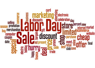 Obraz premium Labor day sale word cloud concept 4