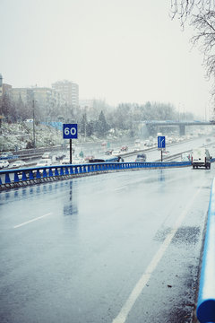 Nieva en la m30
