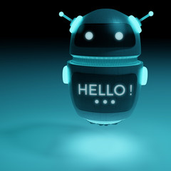 Futuristic digital chatbot 3D rendering