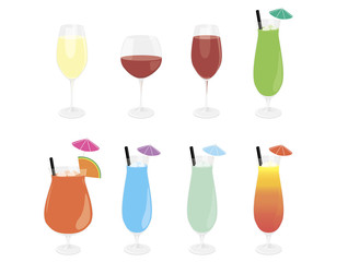 Mix of alcohol cocktail set