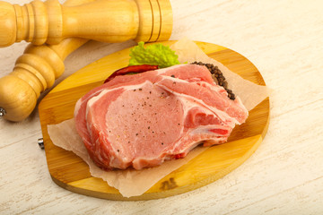 Raw pork cutlet