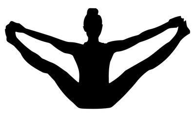 Fototapeta premium female silhouette of yoga and fitness exercises