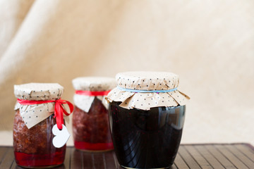 rustic homemade jam jar