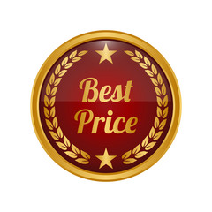Best price label on white background.