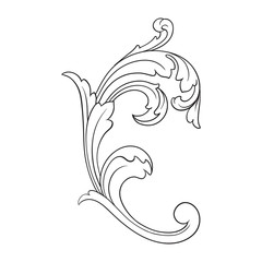 Vector baroque ornament in victorian style