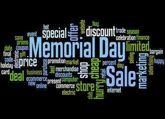 Memorial day sale word cloud concept 3