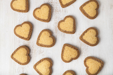 Heart-shaped cookies  for St. Valentine's Day.