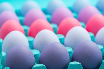 Shades of ultraviolet eggs in creative pattern