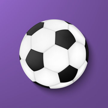 3d soccer ball with shadow. Vector illustration