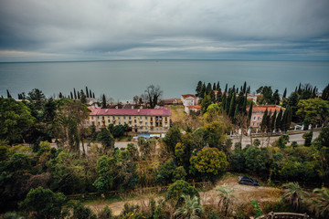 Aerial view of the resort town Gagra, Abkhazia
