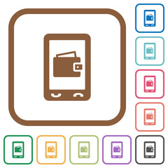 Mobile wallet simple icons