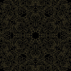Vector baroque ornament in Victorian style. Ornate element for design. Toolkit for designer. Golden ornamental pattern for greeting cards. Traditional floral decor.