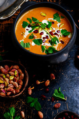 moroccan roasted pumpkin  soup vegan