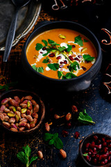 moroccan roasted pumpkin  soup vegan