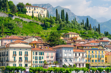 view on Bellagio town at Lake Como, Lombardy, Italy