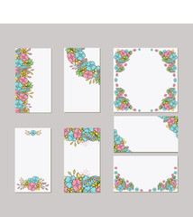 Fototapeta na wymiar Set of flower wedding ornament concept. Art traditional, magazine, book, poster, abstract, element. Vector layout decorative ethnic greeting card or invitation design background